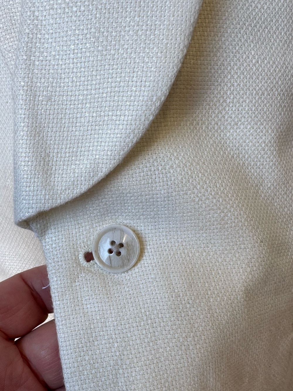 Vintage Banana Republic Off White Cream High End Linen Blazer Jacket - Picture 3 of 7